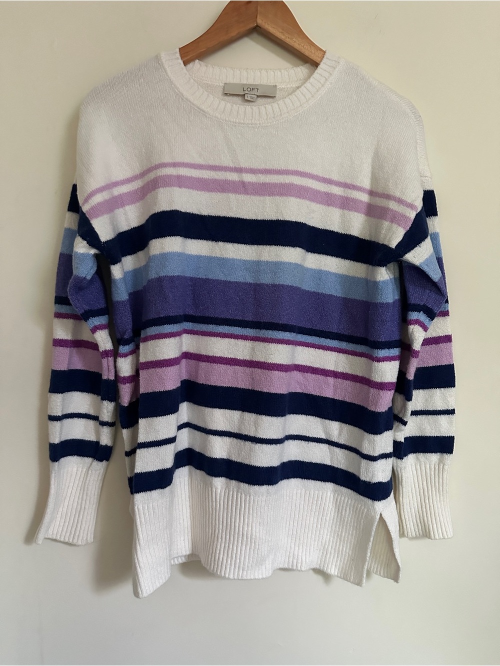 LOFT Striped Crew Neck Sweater
